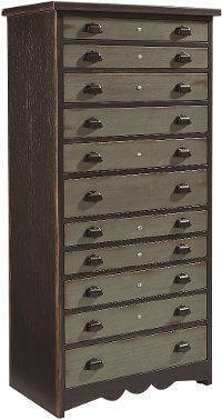 Magnolia Home Patina & Black Library Chest of Drawers