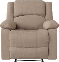 Beige Traditional Microfiber Recliner - Preston-3