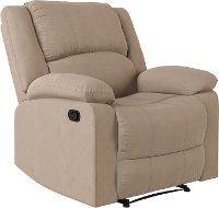 Beige Traditional Microfiber Recliner - Preston-4
