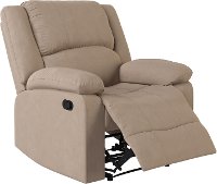Beige Traditional Microfiber Recliner - Preston-5