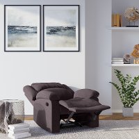 Chocolate Brown Traditional Microfiber Recliner - Preston-2