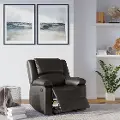 RR-PRK1CP3003 Java Brown Faux Leather Recliner Chair - Preston