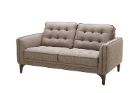 Mid-Century Modern Brown Tweed Loveseat - Chantham