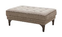 Brown Tweed Mid-Century Modern Cocktail Ottoman - Chantham