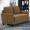 Casual Contemporary Taupe Storage Loveseat - Selina