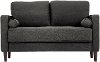 Mid Century Modern Dark Gray Loveseat - Lawrence