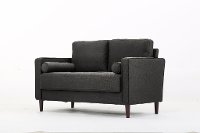 Mid Century Modern Dark Gray Loveseat - Lawrence-2