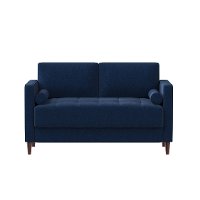 Mid Century Modern Navy Blue Loveseat - Lawrence-2
