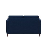 Mid Century Modern Navy Blue Loveseat - Lawrence-5