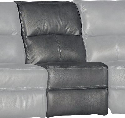 Gray Armless Power Recliner with Power Headrest