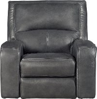 Gray Leather-Match Power Recliner - Megan