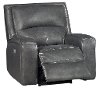 Gray Leather-Match Power Recliner - Megan-2