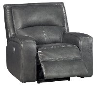 Slate Gray Leather-Match Power Recliner - Megan-2