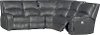 Gray Leather-Match 5 Piece Power Reclining Sectional - Megan