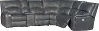 Gray Leather-Match 6 Piece Power Reclining Sectional - Megan