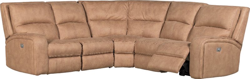 Tan 5 Piece Reclining Sectional Sofa Megan Rc Willey Tan 5 Piece Reclining Sectional Sofa Megan
