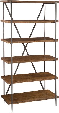 36 Inch Mango Wood Medium Brown Bookcase - Bedford