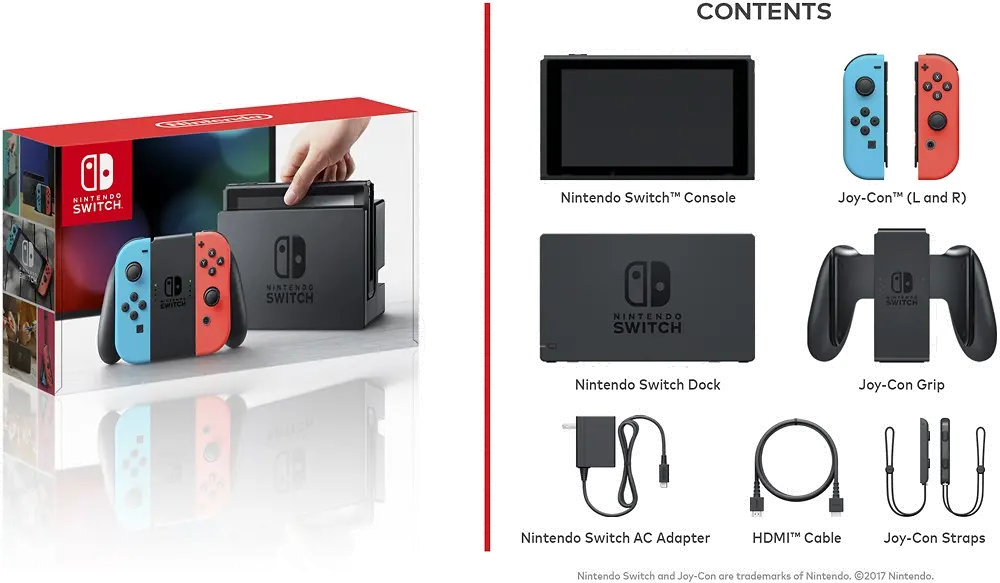 HAC-001 Nintendo Switch Console - Red/Blue Joy-Con Controller-5