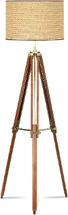Walnut Tripod Floor Lamp