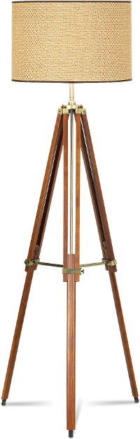 Walnut Tripod Floor Lamp