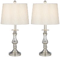 Mecure Glass Table Lamp Pair