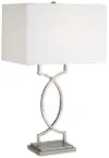 Brushed Nickel and Steel Modern Elegant Table Lamp