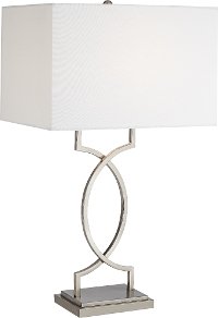 Brushed Nickel and Steel Modern Elegant Table Lamp