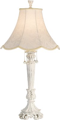 Distressed White Traditional Table Lamp