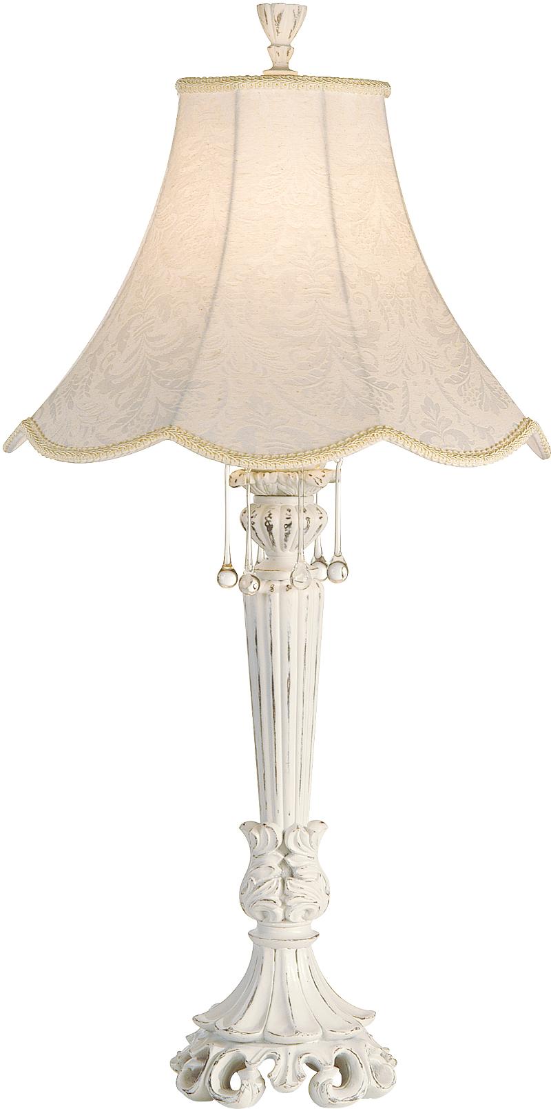 Distressed White Traditional Table Lamp, White Vintage Table Lamp