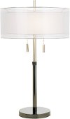 Brushed Chrome and Black Table Lamp