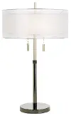 Brushed Chrome and Black Table Lamp
