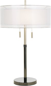 Brushed Chrome and Black Table Lamp