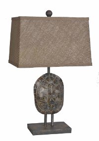 Faux Turtle Shell Poly Resin Table Lamp