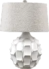 White Scalloped Ceramic Table Lamp