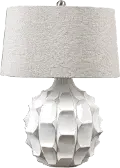 White Scalloped Ceramic Table Lamp