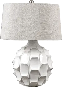 White Scalloped Ceramic Table Lamp