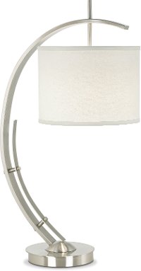 Brushed Nickel and Steel Arc Table Lamp - Vertigo