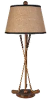Bronze and Gold Poly Resin Golf Table Lamp