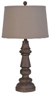 Dark Brown Wood Poly Resin Table Lamp