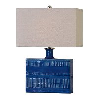 Distressed Blue Glaze Table Lamp