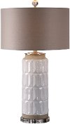 White Glaze Embossed Ceramic Table Lamp