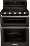 KFGD500EBS KitchenAid 30 Inch Double Oven Gas Range with Self-Cleaning Convection Oven - Black Stainless Steel