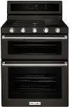 KFGD500EBS KitchenAid Double Oven Gas Range - 6.0 cu. ft. Black Stainless Steel