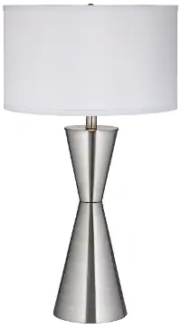 Brushed Nickel and Steel Table Lamp