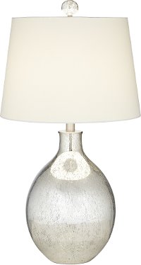 Silver Mercury Oval Metallic Table Lamp