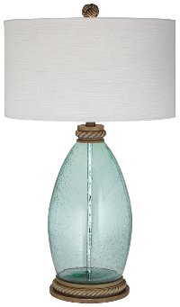 Green Glass Table Lamp