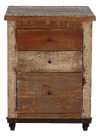 Antique Brown 3 Drawer Wood File Cabinet