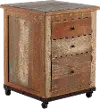 Antique Pine 3 Drawer Wood File Cabinet