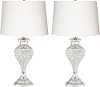 Polished Chrome Glitz and Glam Pair of Table Lamps