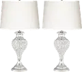 Polished Chrome Glitz and Glam Pair of Table Lamps